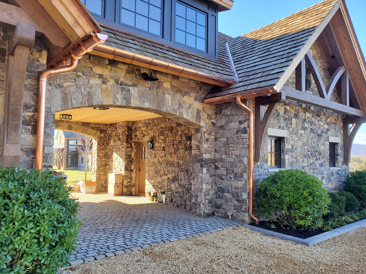 Outer Banks NC roofing and siding copper gutters installation